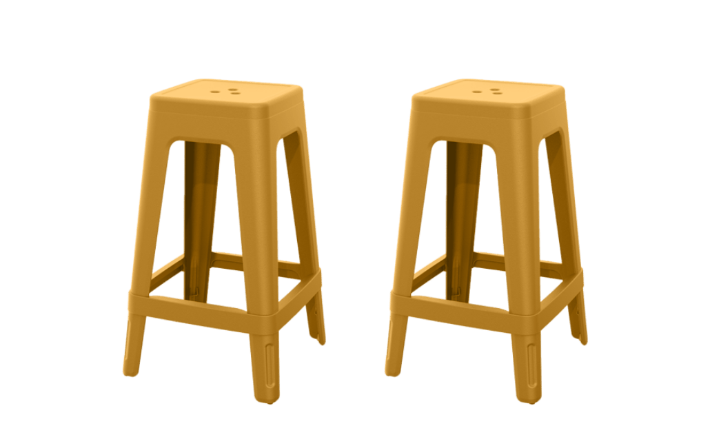 Keter Lucca Indoor/Outdoor Bar Stool - Amber Yellow
