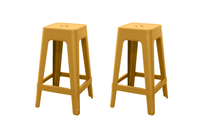 Keter Lucca Indoor/Outdoor Bar Stool - Amber Yellow-4 Pack