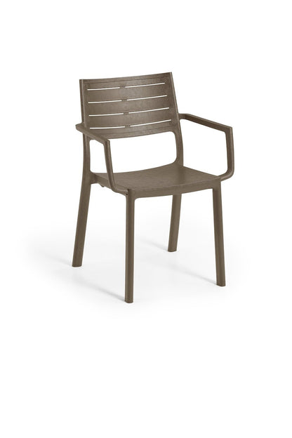 Keter Metaline Metal Look Dining Chair: Cappuccino- 6 Pack