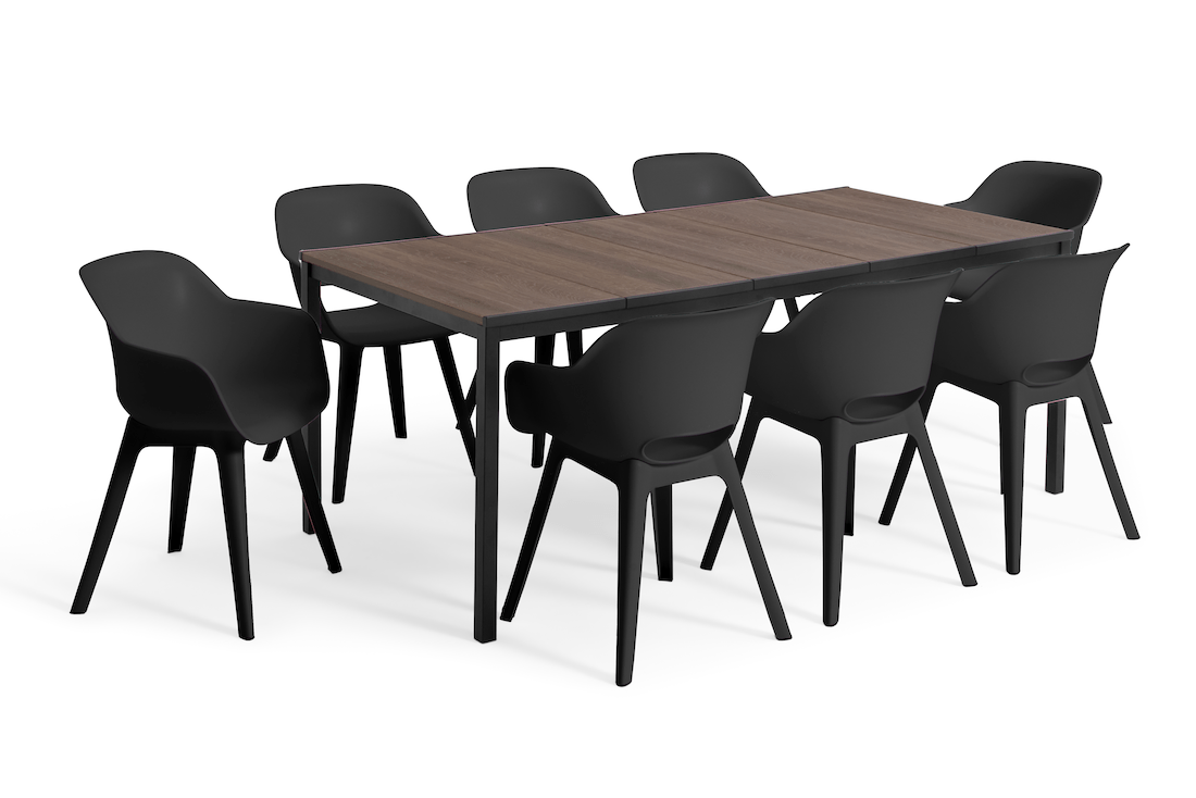 Keter Signature Porto Dining Table - Walnut Look (2 x 0.9m)