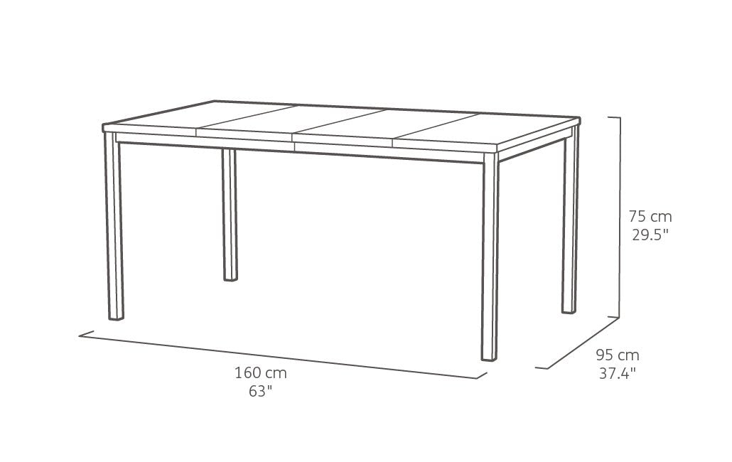 Keter Signature Porto Dining Table - Walnut Look (1.6 x 0.9m)