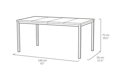 Keter Signature Porto Dining Table - Walnut Look (1.6 x 0.9m)