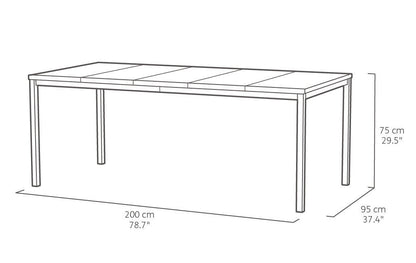 Keter Signature Porto Dining Table - Walnut Look (2 x 0.9m)