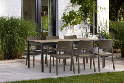Keter Metaline Metal Look Dining Chair: Cappuccino- 6 Pack