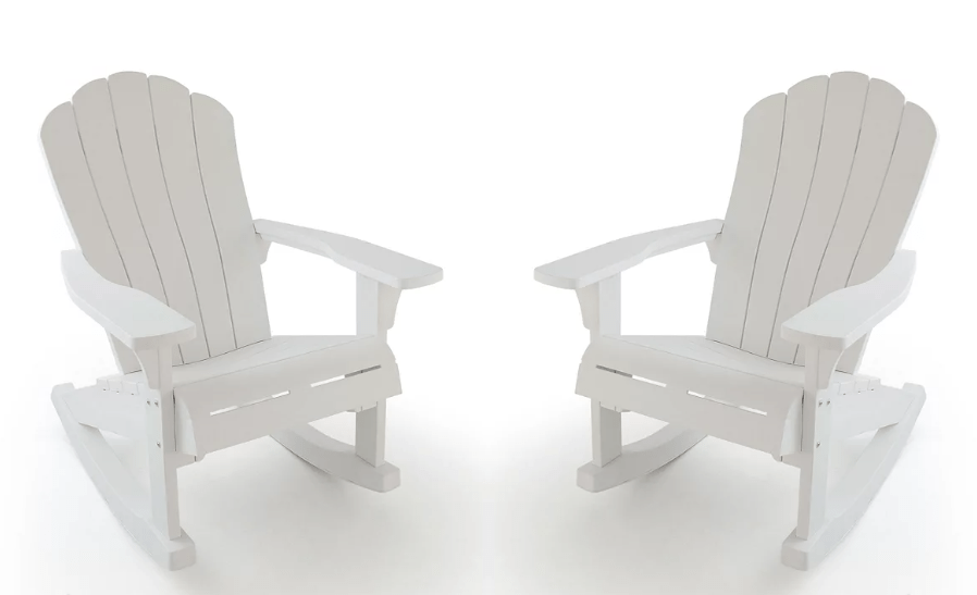 Keter Everest Rocking Adirondack Chair - White -  2 PACK
