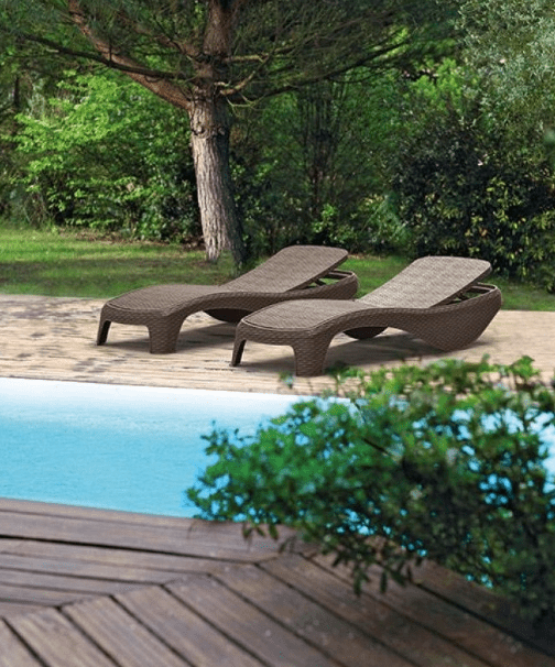 Keter Atlantic Sun Lounger - Brown- 2 Pack