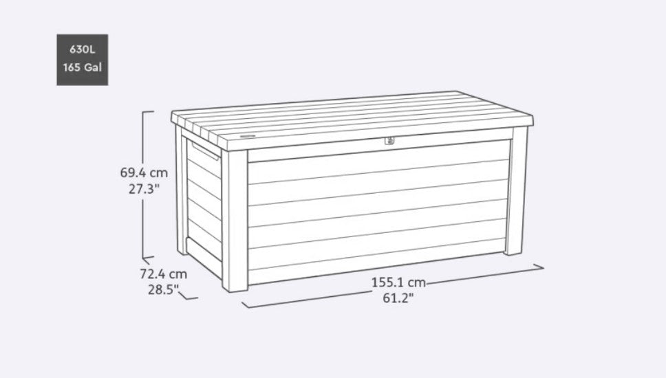 Keter Signature 630L Storage Box - Rosewood Look