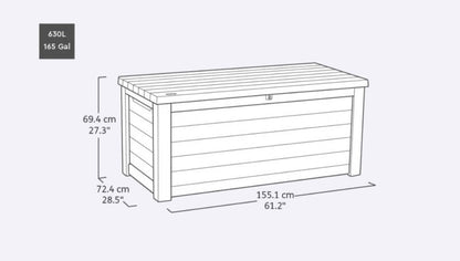 Keter Signature 630L Storage Box - Rosewood Look
