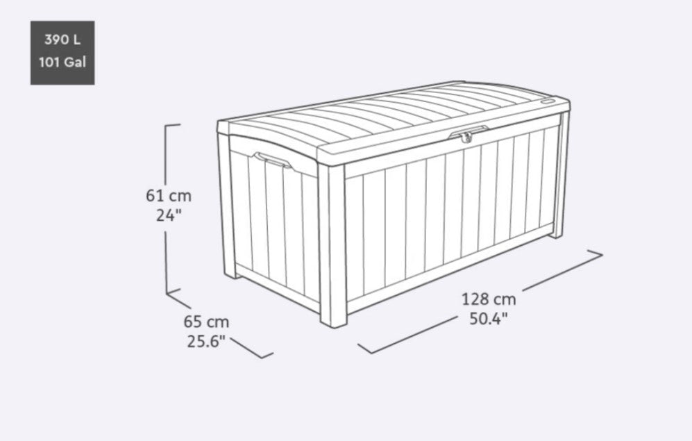 Keter Glenwood 390L Storage Box - Graphite