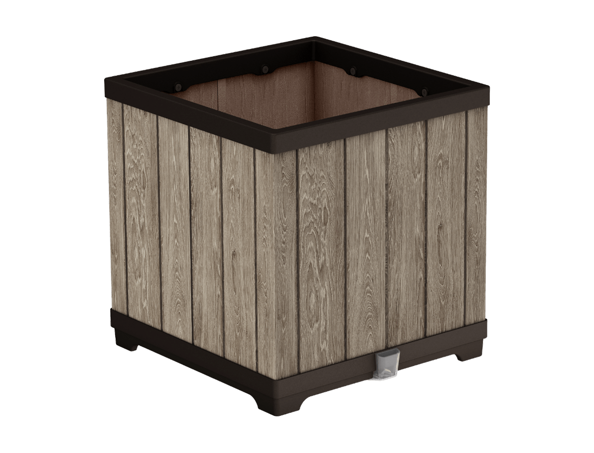 Keter Signature Square Planter- Ashwood Look