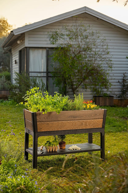Keter Signature Elevated Garden Bed - Walnut Look