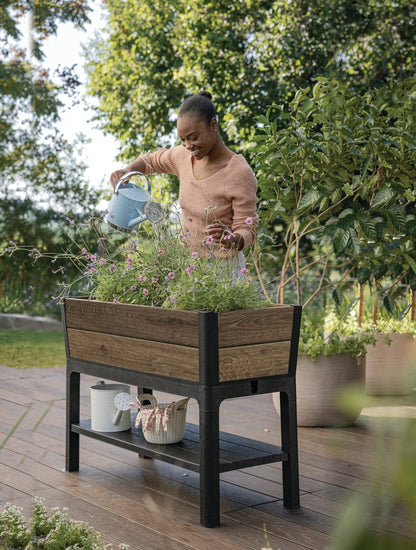 Keter Signature Elevated Garden Bed - Walnut Look