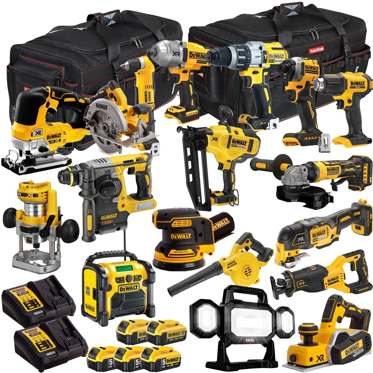 Dewalt 18V 18 Piece Combo Kit with 5 x Batteries & Charger T4TKIT-1127