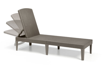 Keter Jaipur Outdoor Sun Lounger with Cushion - Cappuccino - 2 Pack