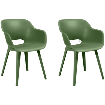 Keter Akola Dining Chair - Olive Green- 2 Pack