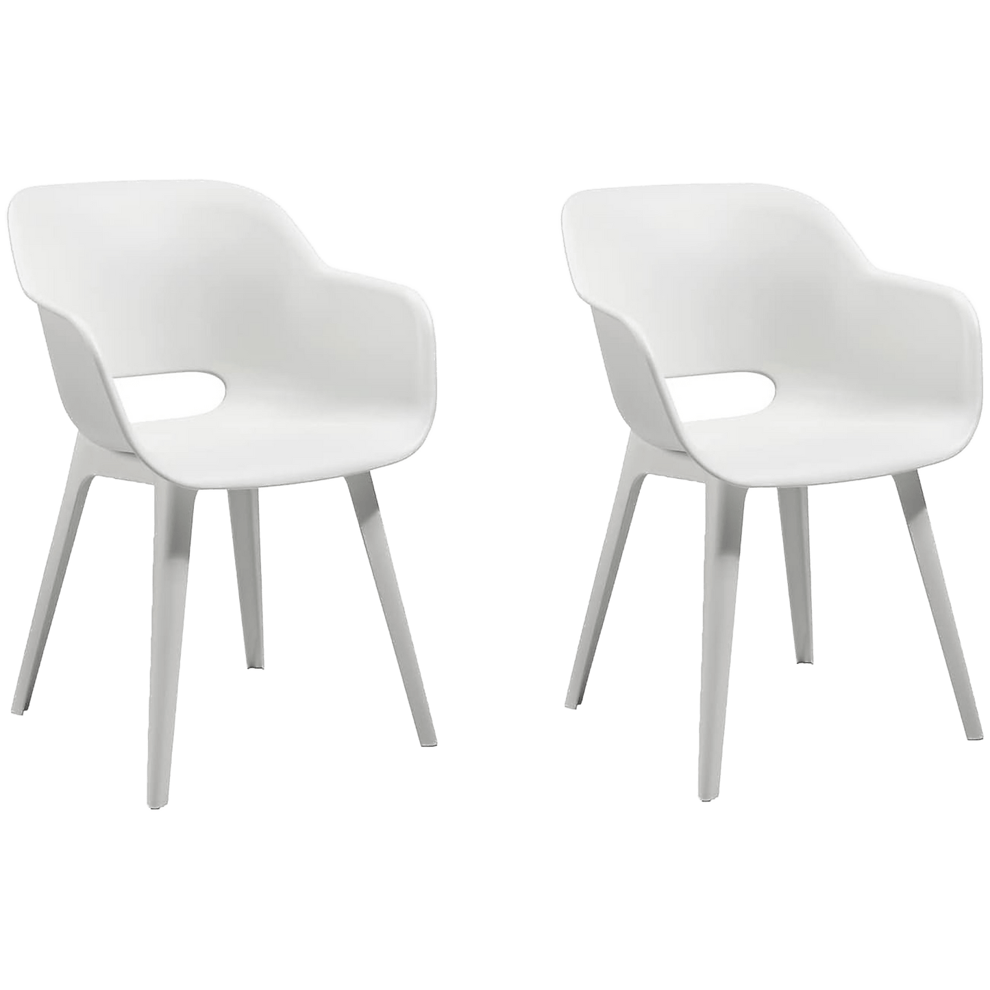Keter Akola Dining Chair - White - 2 Pack