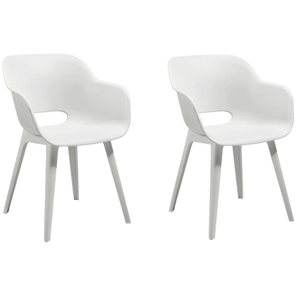 Keter Akola Dining Chair - White - 2 Pack
