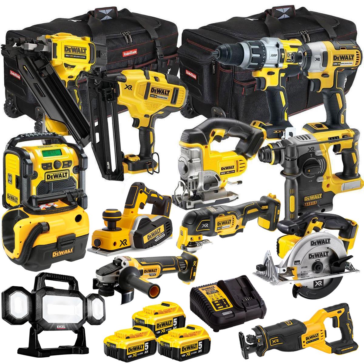 Dewalt 18V 14 Piece Power Tool Kit with 3 x 5.0Ah Battery & Charger T4TKIT-998