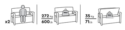 Keter Signature 227L Storage Bench - Walnut Look