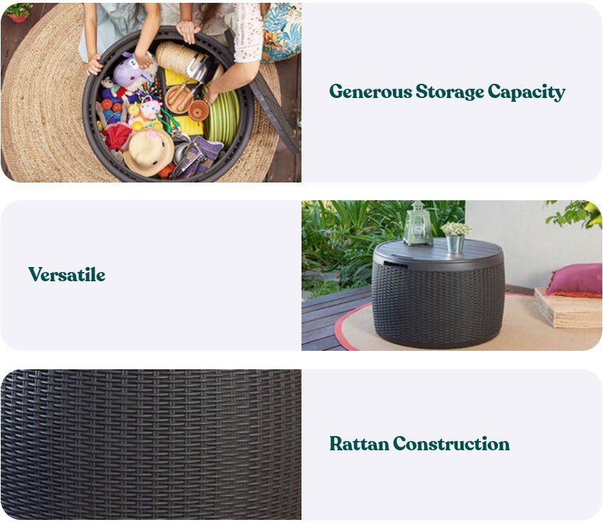 Keter Circa Rattan 140L Storage Box - Grey