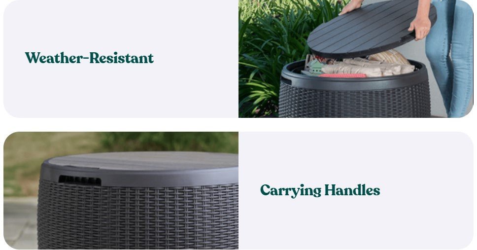 Keter Circa Rattan 140L Storage Box - Grey