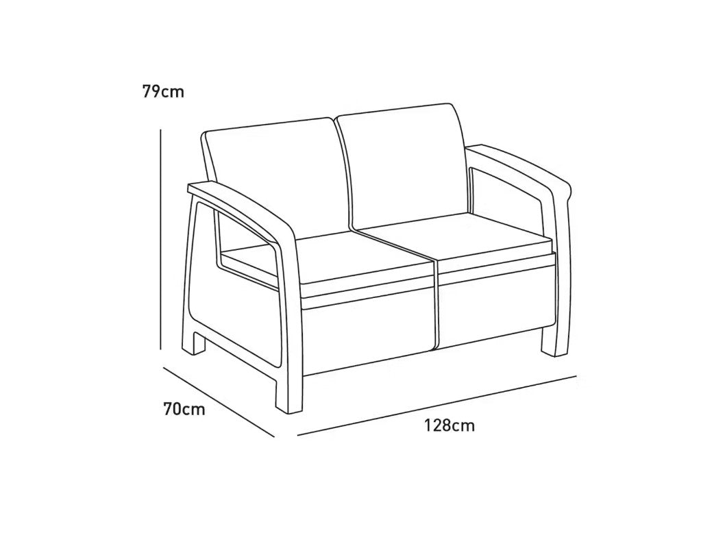 Keter Corfu 2 Seater Sofa