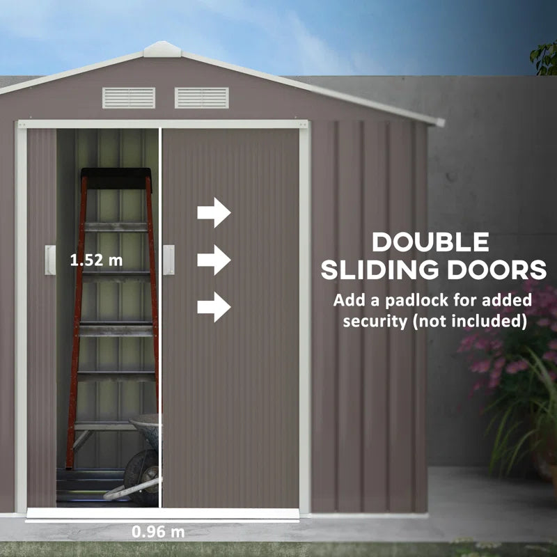 7 Ft. W X 4 Ft. D Metal Apex Garden Shed