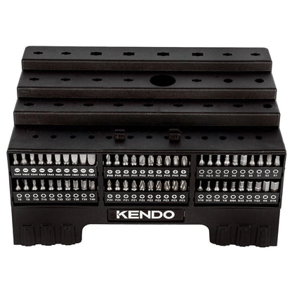 Kendo 101 Piece Screwdriver Bit & Socket Set with Bench Organiser Stand Multi Drive Tool Station
