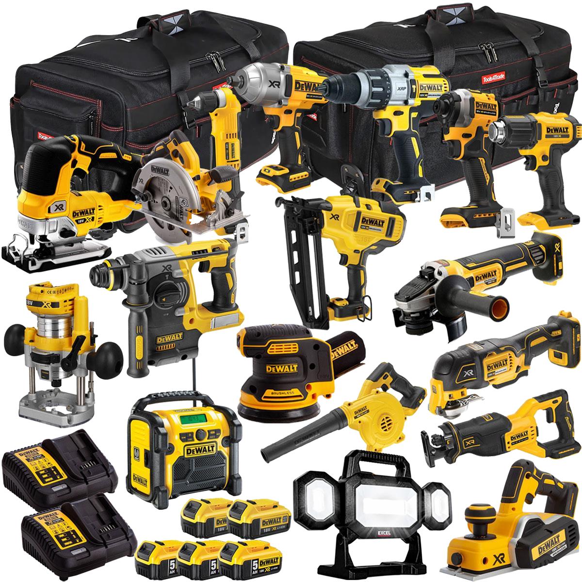Dewalt 18V 18 Piece Combo Kit with 5 x Batteries & Charger T4TKIT-1083