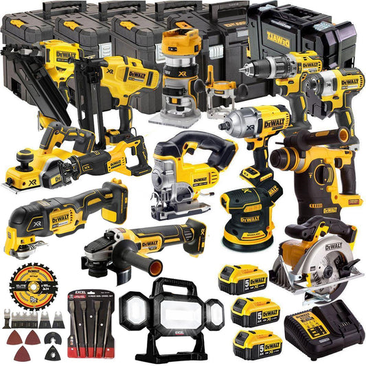 Dewalt DCKT4T15B4A 18V 3 x 5.0Ah Batteries XR Li-Ion 15 Piece Toughsystem Kit with Accessories Set