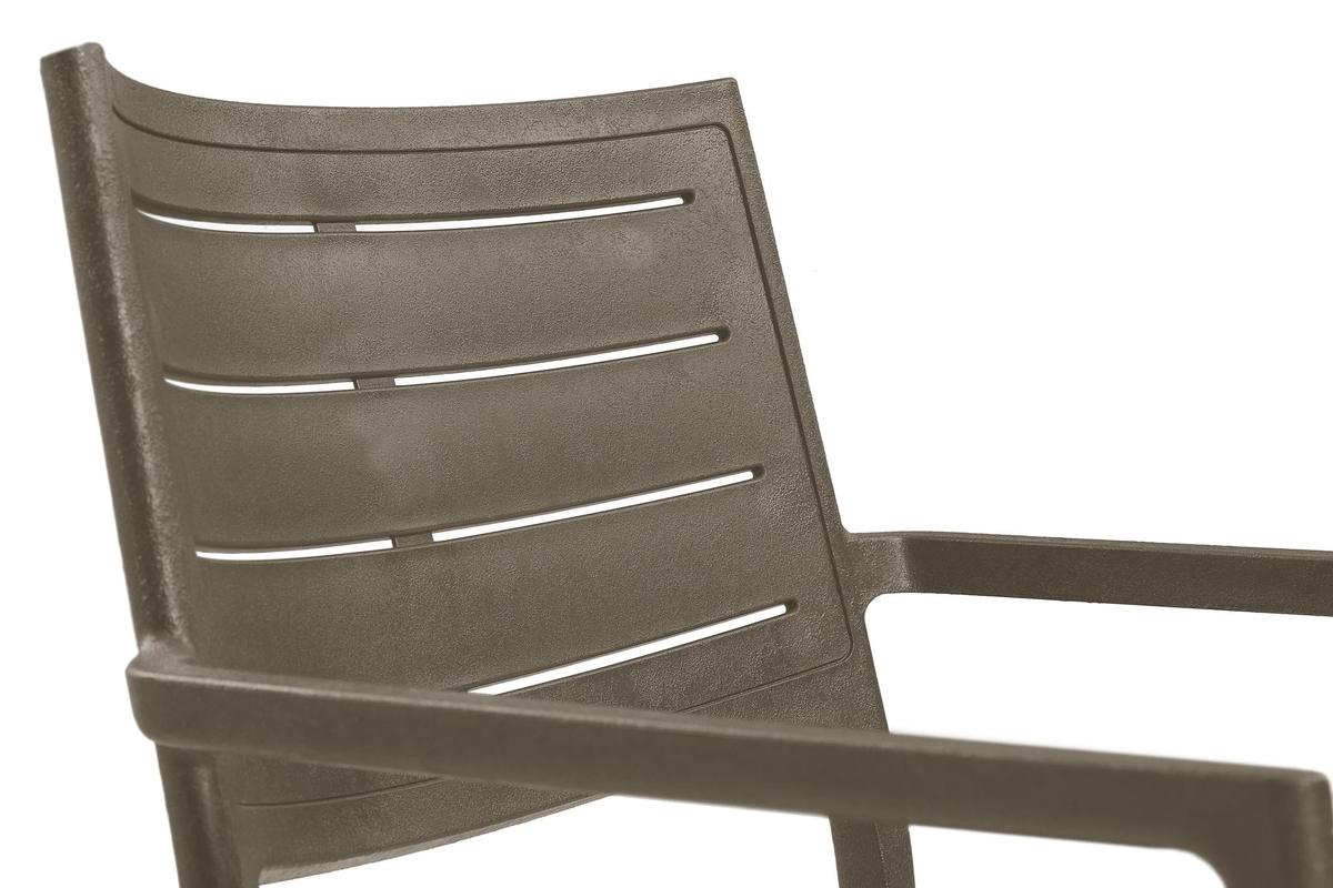 Keter Metaline Metal Look Dining Chair: Cappuccino- 6 Pack