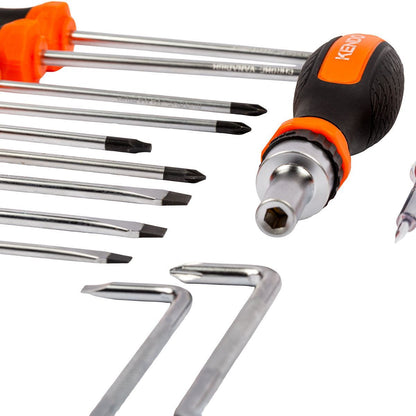 Kendo 101 Piece Screwdriver Bit & Socket Set with Bench Organiser Stand Multi Drive Tool Station
