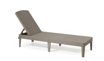 Keter Jaipur Outdoor Sun Lounger with Cushion - Cappuccino - 2 Pack