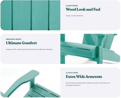 PRE ORDER: AUG. - Keter Alpine Adirondack Chair - Aqua Teal