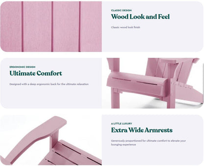 PRE ORDER: JULY. - Keter Alpine Adirondack Chair - Pink