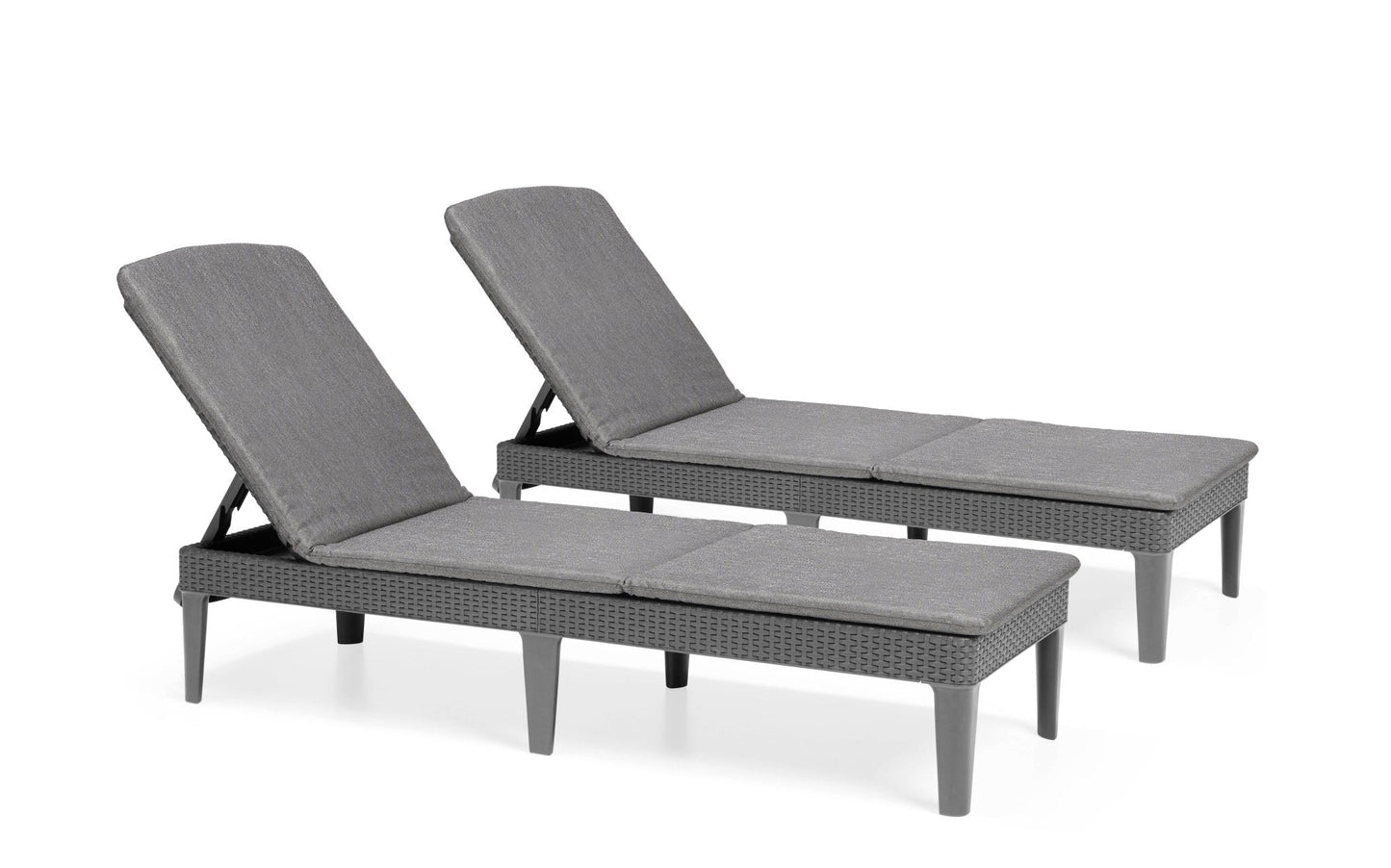 Keter Jaipur Outdoor Sun Lounger with Cushion - 2 Pack