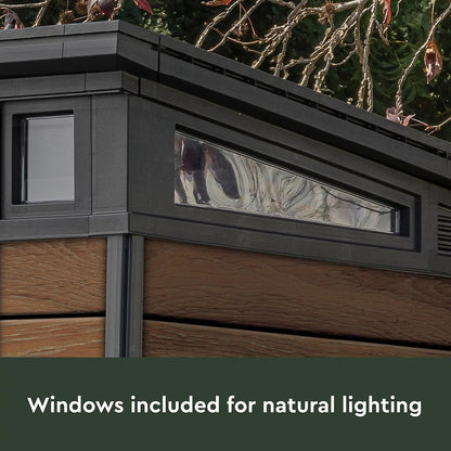 Keter Signature Pent 7x7 Shed - Walnut Look (2.2 x 2.2m)