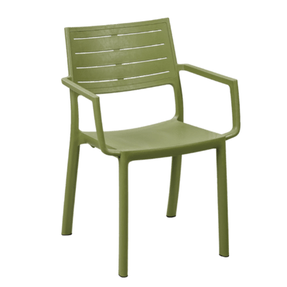PRE ORDER: SEP. - Keter Metaline Metal Look Dining Chair: Green - 6 Pack