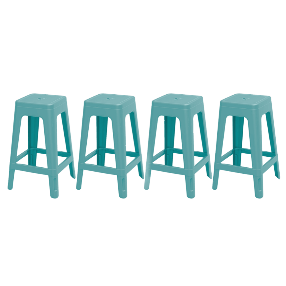 PRE ORDER: AUG. - Keter Lucca Indoor/Outdoor Bar Stool - Blue - 4 pack