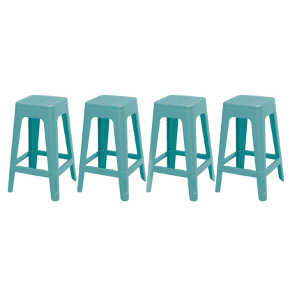 PRE ORDER: AUG. - Keter Lucca Indoor/Outdoor Bar Stool - Blue - 4 pack