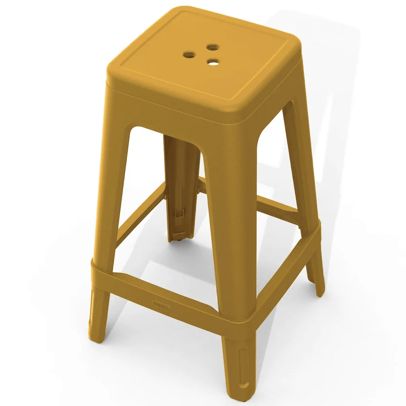 Keter Lucca Indoor/Outdoor Bar Stool - Amber Yellow-4 Pack