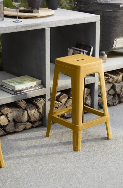 Keter Lucca Indoor/Outdoor Bar Stool - Amber Yellow