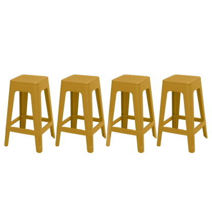 Keter Lucca Indoor/Outdoor Bar Stool - Amber Yellow-4 Pack