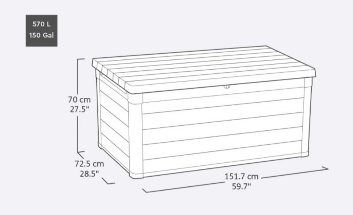 Keter Premier 570L Storage Box - Grey