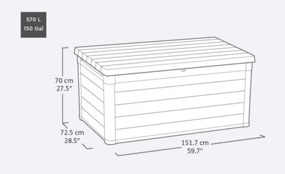 Keter Premier 570L Storage Box - Grey