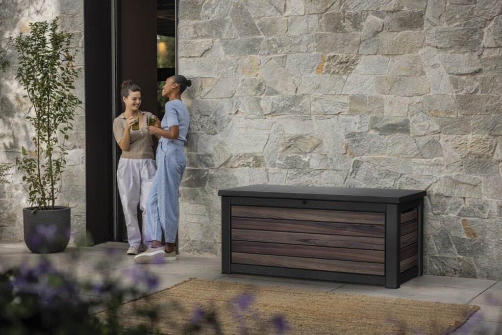 Keter Signature 630L Storage Box - Rosewood Look