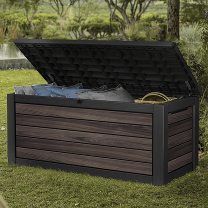 Keter Signature 630L Storage Box - Rosewood Look