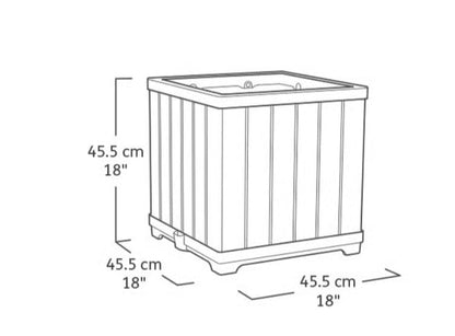 Keter Signature Square Planter- Ashwood Look