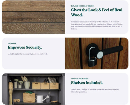 Keter Signature Vertical Shed - Walnut Look
