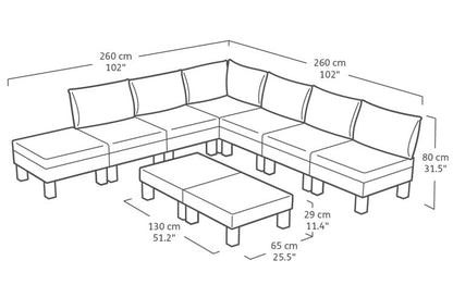 Keter Elements 7 Seater Modular Lounge Set